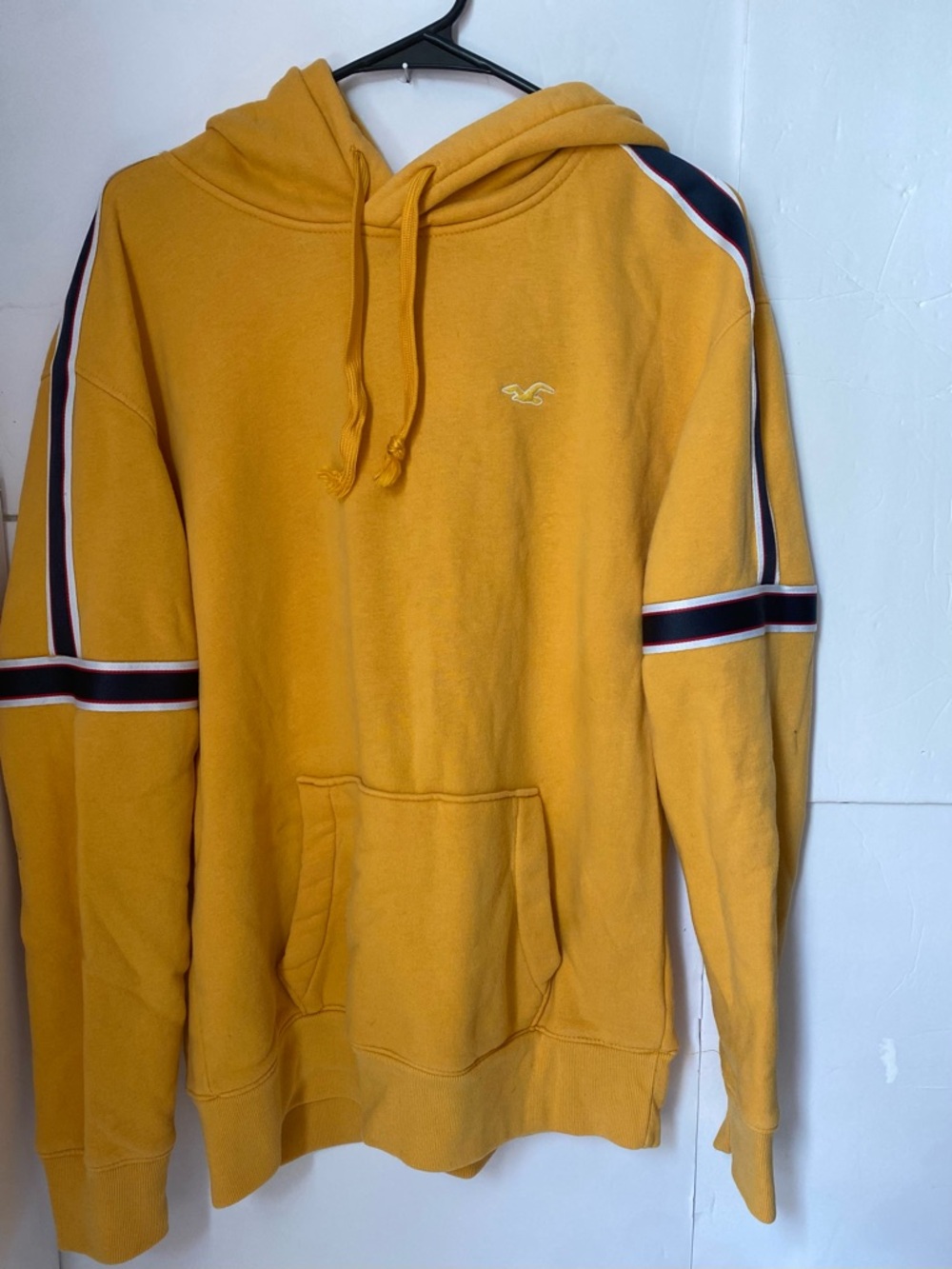 💎3 FOR $20💎Hollister Mustard Hoodie with Black and White Stripes